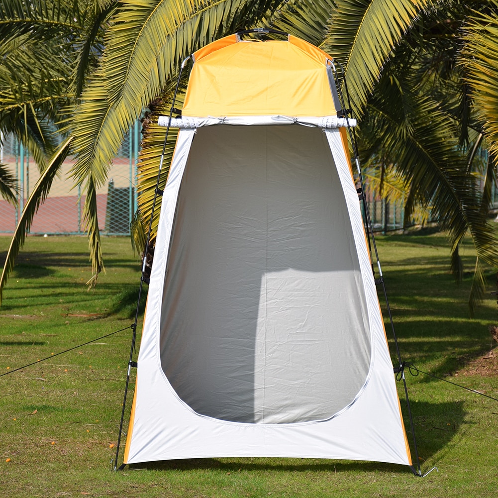Cheap Goat Tents Dual Layer Waterproof Anti UV Tourist Tents Beach Changing Fitting Room Windbreak Outdoor Camping Shower Bathing Tent Tents 